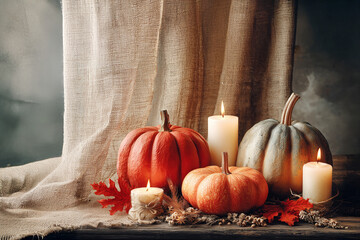 Spiritual image of pumpkins and candles.