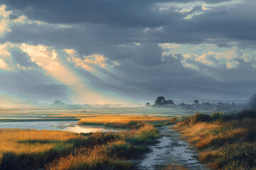 Aerial view of the Japanese countryside.