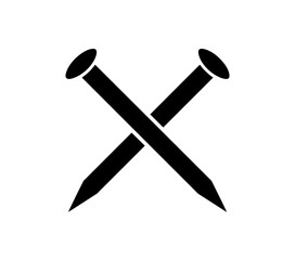 Crossed nails silhouette icon