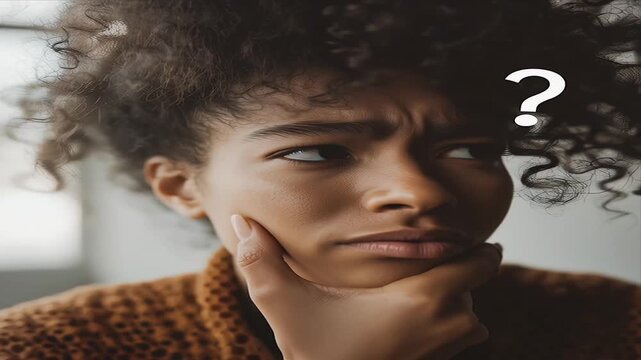 考えるアフリカ系女性の横顔｜Pensive African Woman's Profile
