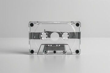 Fototapeta na wymiar Retro transparent audio cassette tape