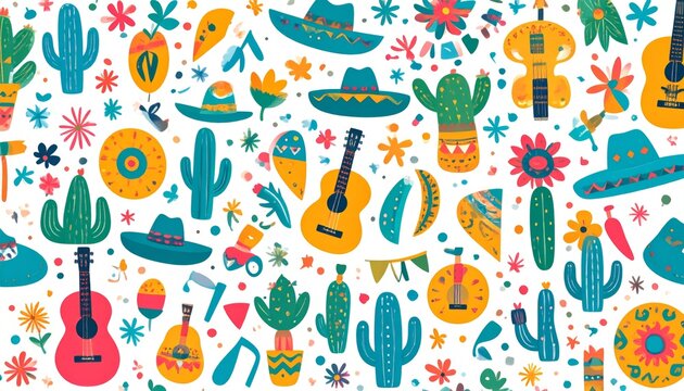 Vibrant Mexican Fiesta Pattern Design mexican pattern