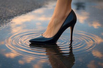  Graceful Puddle Reflection