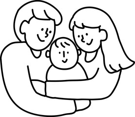 happy family vector illustration