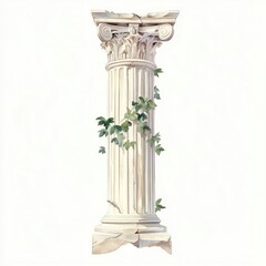 Obraz premium An ancient greek pillar architecture column.