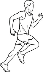 Silhouette athlete running marathon vector Illustrator