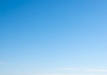 Clear Blue Sky Background, Beautiful Weather, Bright Day, Sky Backdrop, Nature Landscape, Atmospheric Vibe, Sky Texture, Space for Text.