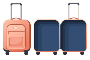 Vector cartoon image of a suitcase for travel. Concept of a trip, business trip, etc. Element for your design