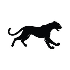 Fototapeta premium Black silhouette of a cheetah running Vector illustration