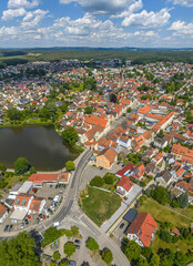 Die Marktgemeinde Allersberg in Mittelfranken aus der Vogelperspektive