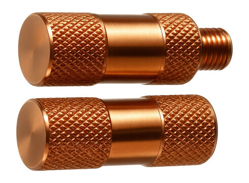 Threaded copper balancing weights with knurled surfaces for use on precision optical instruments