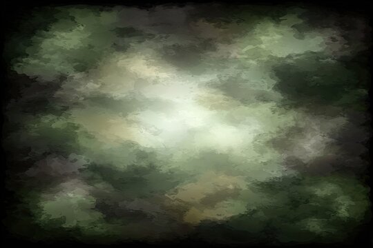 Abstract camouflage pattern, dark tones with light center