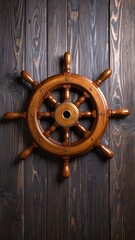 Fototapeta premium Nautical wooden ship wheel