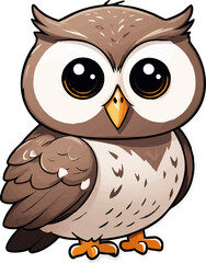Naklejka premium Chibi Style owl Art
