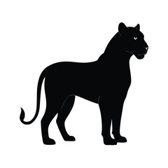 Obraz premium Black silhouette of a lioness Vector illustration