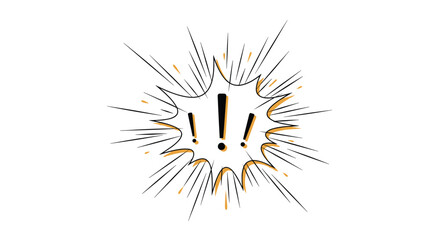 A dramatic burst of attention grabbing exclamation marks signaling an urgent alert or important announcement