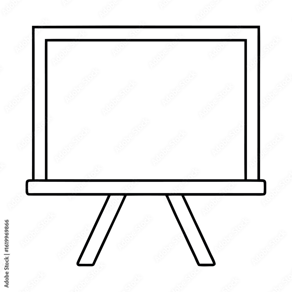 Poster chalkboard on a stand vector illustration with clean lines and simple design