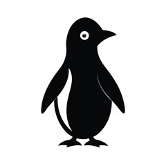 Obraz premium Black silhouette of a penguin Vector illustration