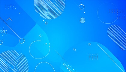 Abstract graphic design with various shapes and lines in light blue