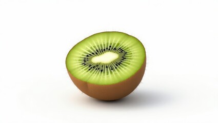 Close-up view of a kiwi fruit half.