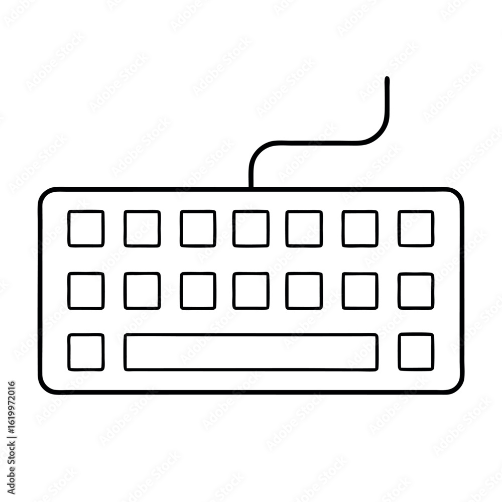 Poster clean rectangle keyboard design with keys
