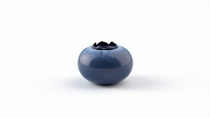 A single, whole blueberry on a white background.