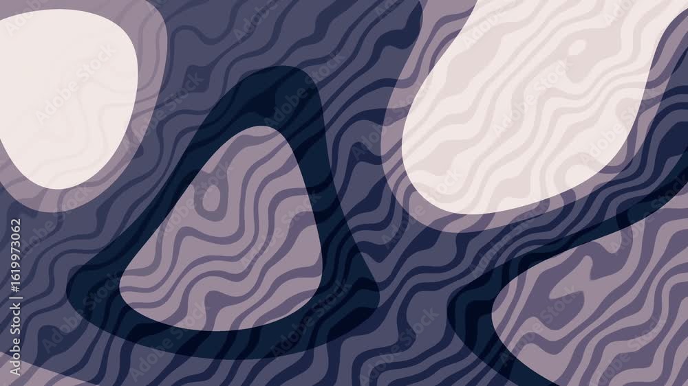 Poster twilight sky gradient abstract fluid art animation with wavy lines and organic shapes in shades of b