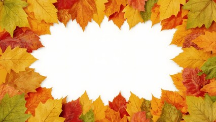 Autumn Leaf Frame &mdash; Decorative Border on White Background
