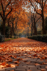 Colorful autumn leaves on the ground.