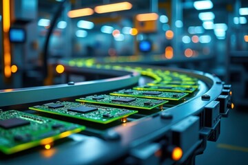 Electronic Circuit Board Production Line in Factory