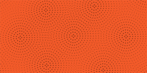 Orange Halftone Dots Pattern – Abstract Circular Retro Background Design

