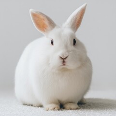 Fototapeta premium Fluffy white rabbit