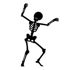 Dancing Skeleton Silhouette Illustration for Halloween Celebrations and Spooky Decorations