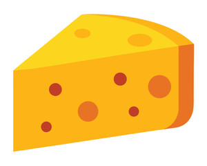 Fototapeta premium A piece of yellow swiss cheese isolated on white background Ai Generated