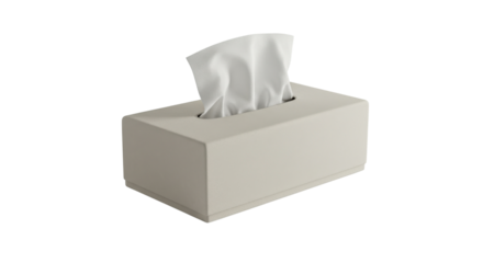 Beige tissue box with tissues popping out isolated PNG with Transparent Background