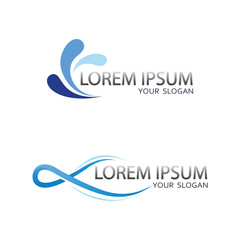 blue wave logo design for aquatic brand or clean water company