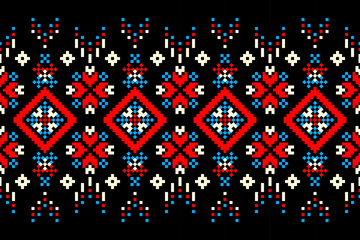 Pixel Art Geometric Fabric Seamless Pattern