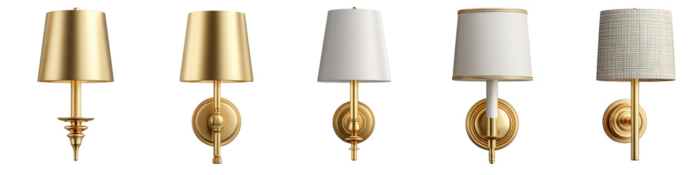 Wall sconces with various shades