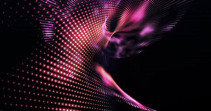 Purple fractal points moving in the space. Loop