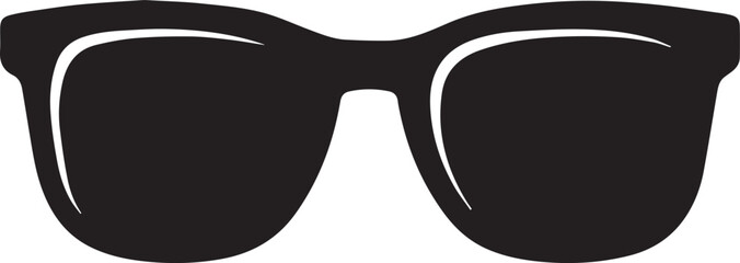  Illustration of black vector sunglasses on transparent background