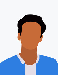 Character Avatar SVG Illustration file - Colorful Modern Diverse People Portrait - Young Indian man 