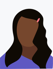 Character Avatar SVG Illustration file - Colorful Modern Diverse People Portrait - Young Black woman closeup