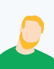 Character Avatar SVG Illustration file - Colorful Modern Diverse People Portrait - Young blond man with Beard