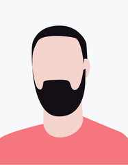 Character Avatar SVG Illustration file - Colorful Modern Diverse People Portrait - Young man with Beard