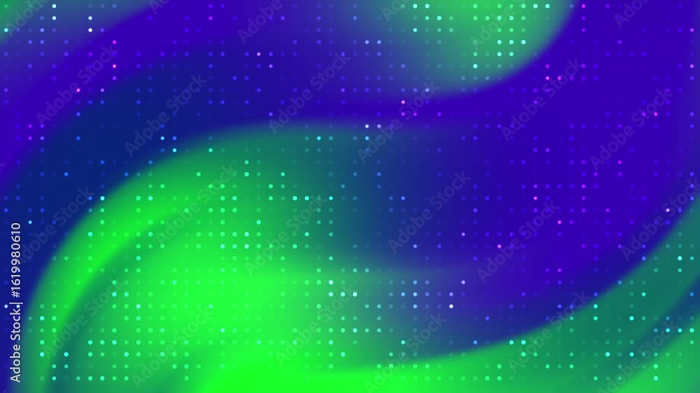 Poster abstracts blink dot_ elegant background animation of shimmering dots on a vibrant green and blue gra