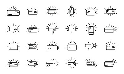 Line art icons related to finance, cryptocurrency, digital payments, and secure transactions.