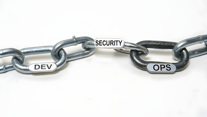 Obraz premium DevSecOps Integration Security Automation Secure Links labeled 
