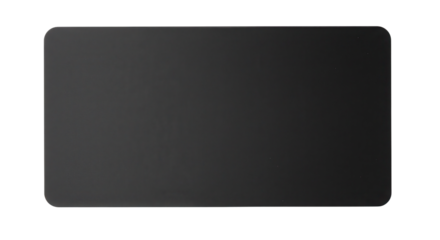 Blank black desk mat for office and computer accessories isolated PNG with Transparent Background