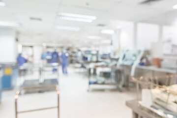 Medical blurred background central sterile supply department (CSSD) or clean room in hygiene...