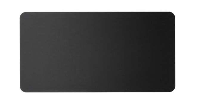 Blank black desk mat for office and computer accessories isolated PNG with Transparent Background